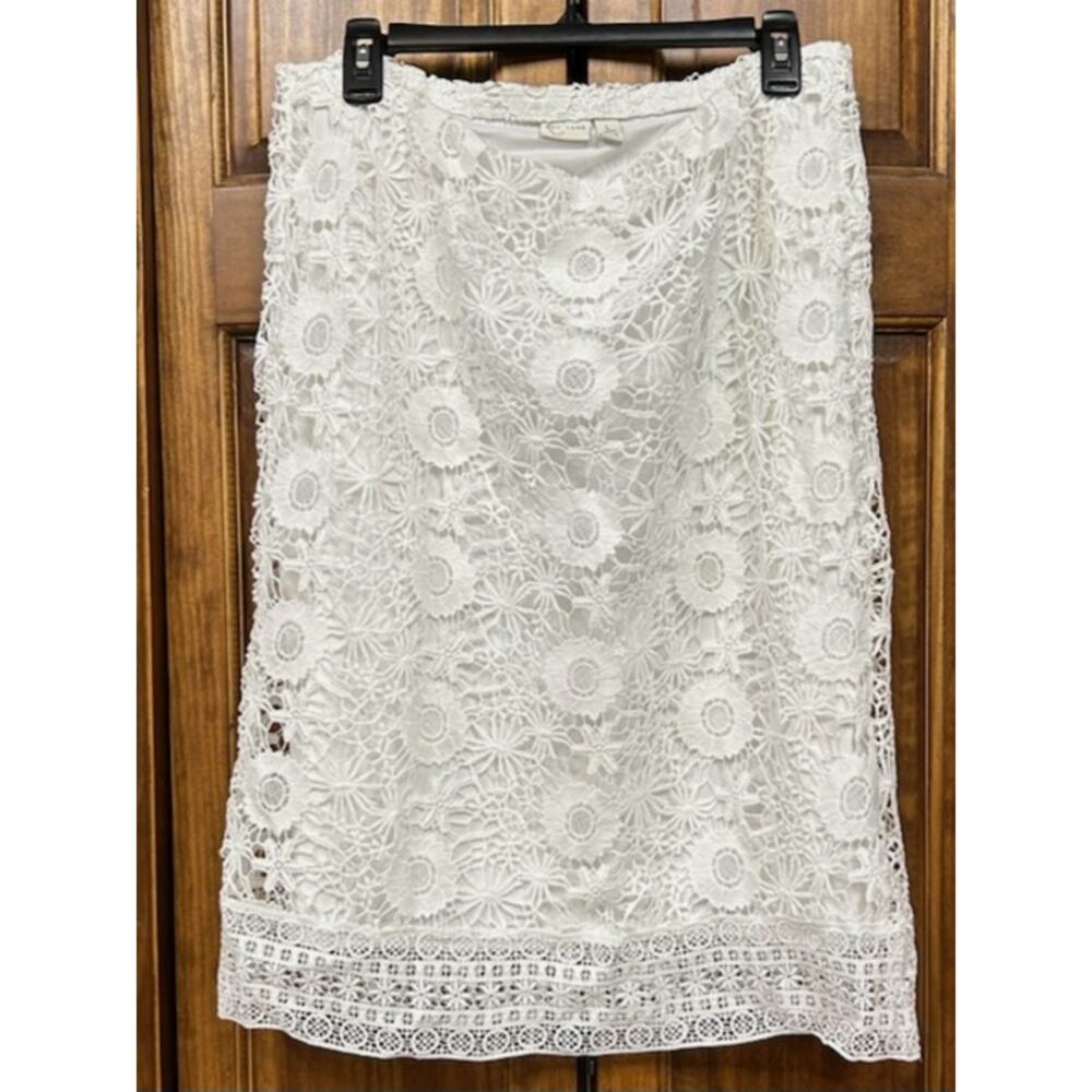 Cato White Large Lace over White Lining Skirt - Picture 2 of 4